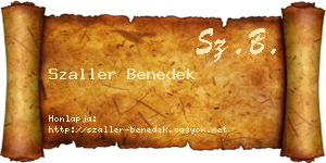 Szaller Benedek névjegykártya