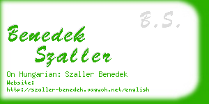 benedek szaller business card